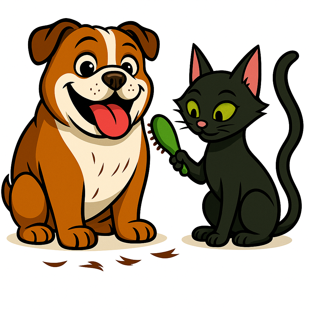 Duchess the bulldog getting brushed by Cat — Groom & Glow collection image.