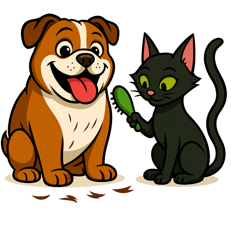 Duchess the bulldog getting brushed by Cat — Groom & Glow collection image.