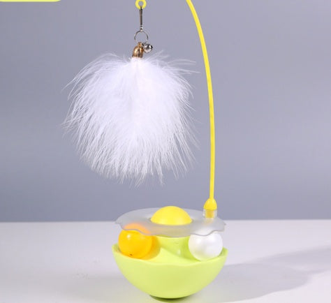 Interactive Duck Cat Teaser Toy – Feather Wand Toy for Indoor Cats