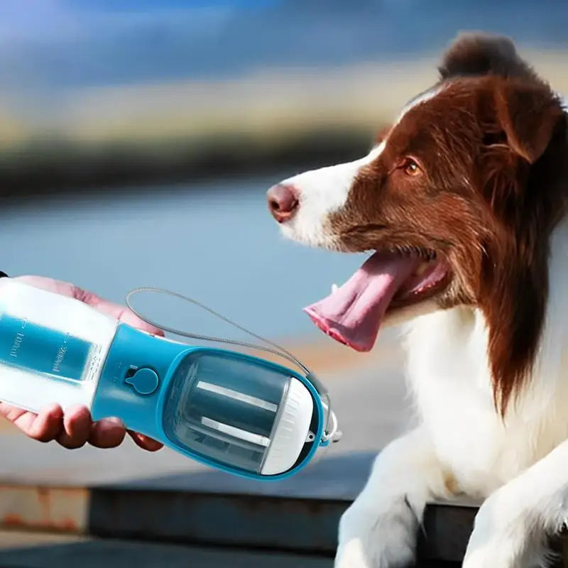 3-in-1 Portable Dog Travel Water Bottle with Food Container & Waste Bag Dispenser
