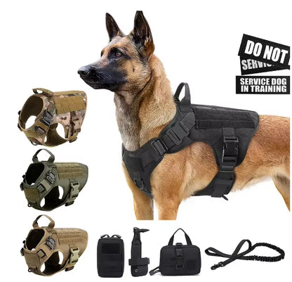 TrailGuard™ Tactical Dog Harness & Leash Set – Heavy Duty Adjustable Adventure Harness