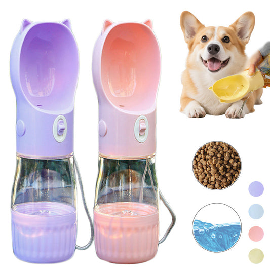 🐾 2-in-1 Portable Pet Water Bottle — Hydration & Snacks On-the-Go!