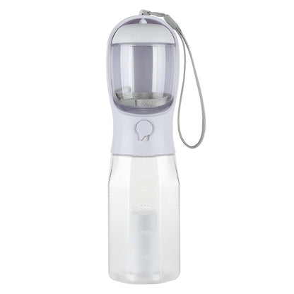 Portable Dog Travel Water Bottle with Waste Bag Dispenser – Leakproof Walking Bottle