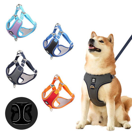 🐾 ReflectoFlex Mesh Harness — Safe, Snug & Sassy Strolls!
