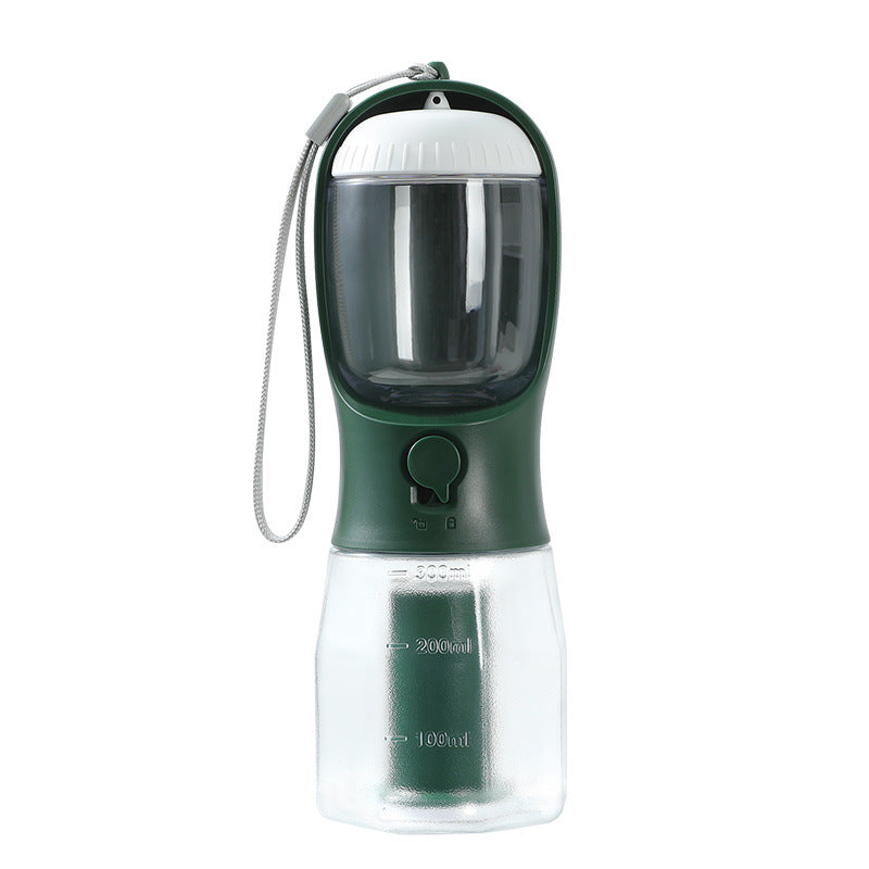 3-in-1 Portable Dog Travel Water Bottle with Food Container & Waste Bag Dispenser
