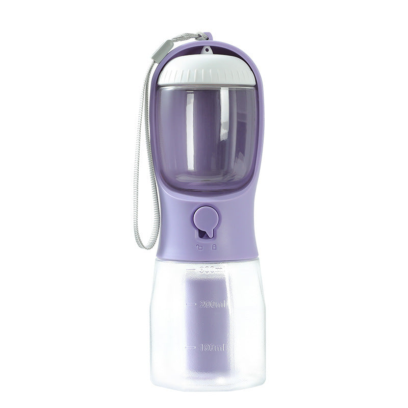 3-in-1 Portable Dog Travel Water Bottle with Food Container & Waste Bag Dispenser