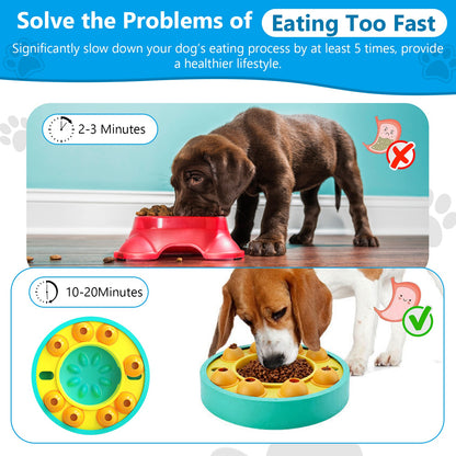 Slow Feeder Dog Puzzle Bowl – Interactive Dog Food Puzzle Toy for Mental Enrichment