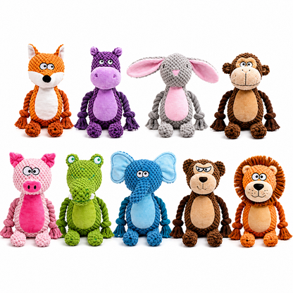 Corduroy Squeaky Animal Dog Toy