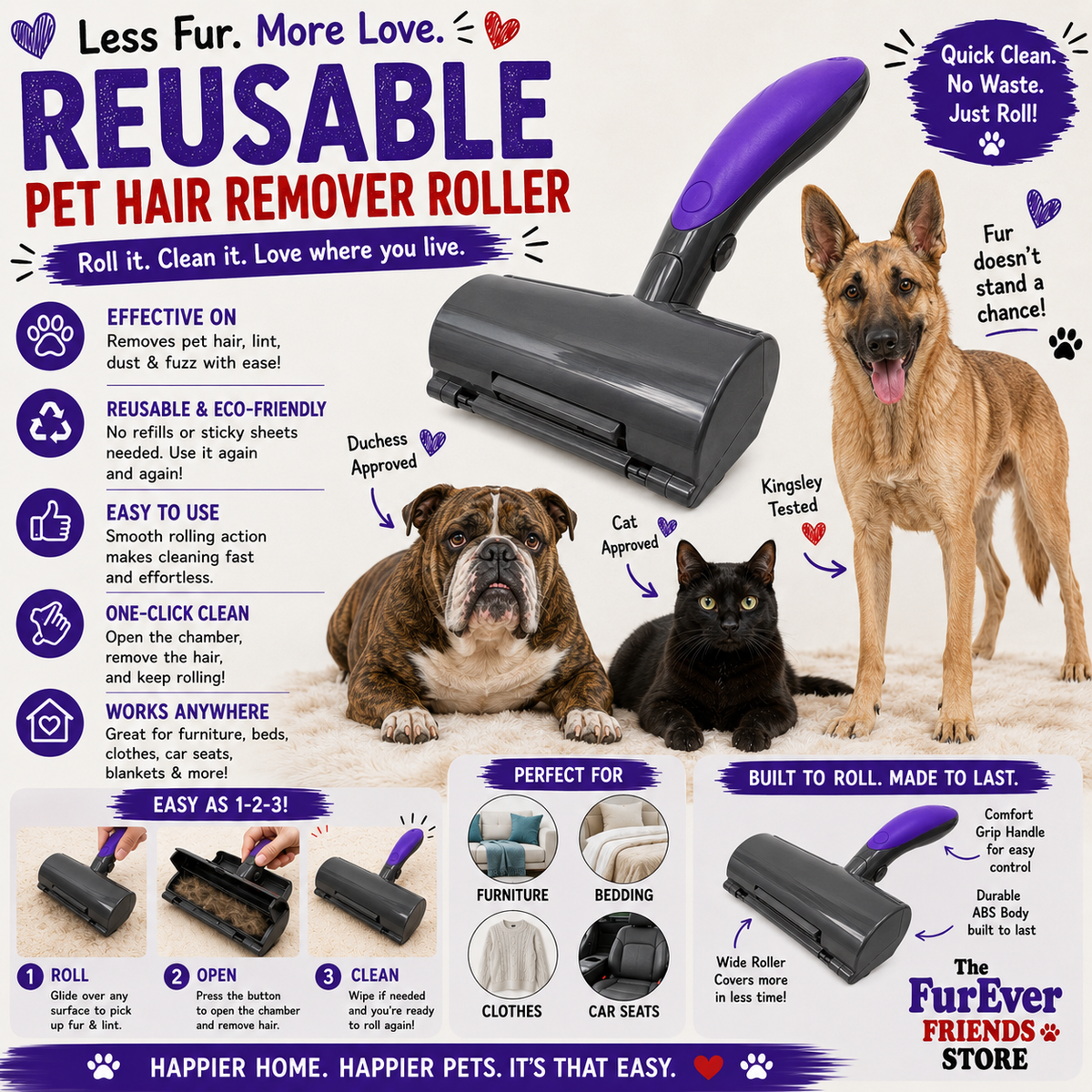 Reusable Pet Hair Remover Roller