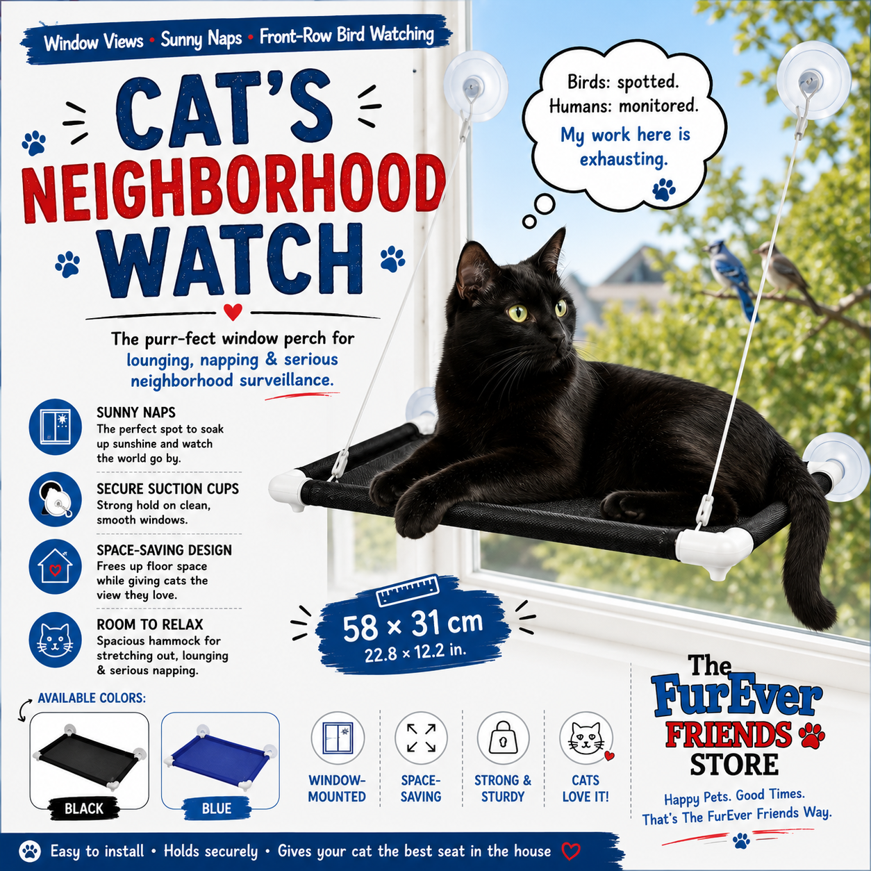 Suction Cup Cat Window Hammock