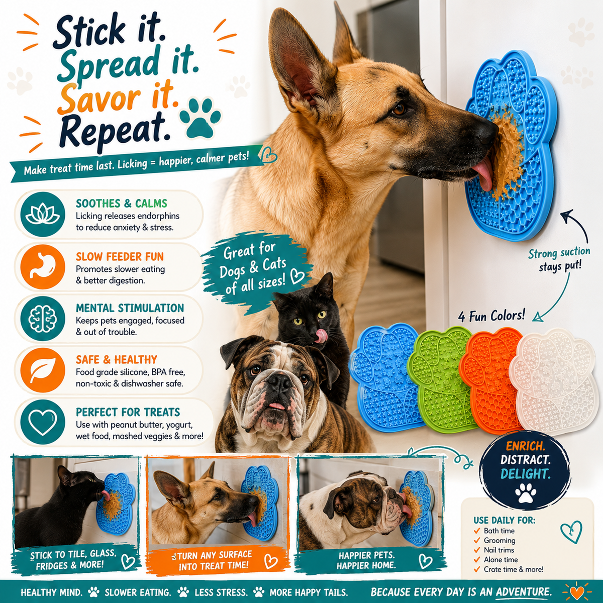 Suction Lick Mat for Dogs & Cats