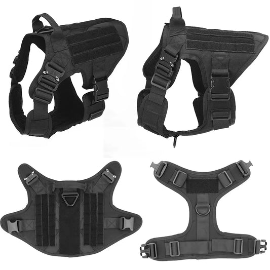 TrailGuard™ Tactical Dog Harness & Leash Set – Heavy Duty Adjustable Adventure Harness