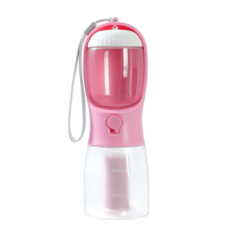 3-in-1 Portable Dog Travel Water Bottle with Food Container & Waste Bag Dispenser