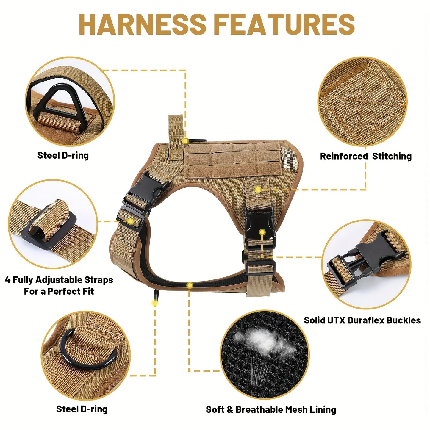 Adjustable Reflective Dog Harness