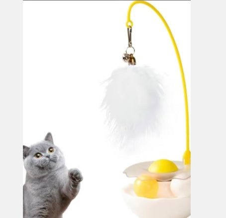 Interactive Duck Cat Teaser Toy – Feather Wand Toy for Indoor Cats