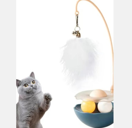 Interactive Duck Cat Teaser Toy – Feather Wand Toy for Indoor Cats