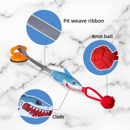 Shark Tug Suction Cup Dog Toy – Interactive Tug & Chew Toy for Active Dogs