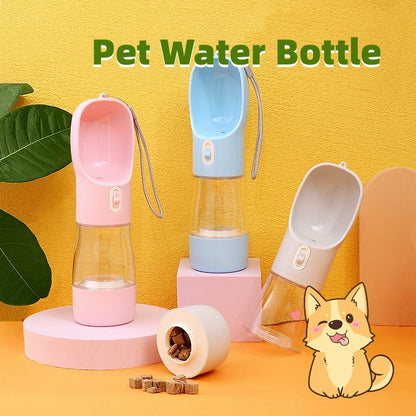 Portable Dog Travel Water Bottle with Drinking Bowl
