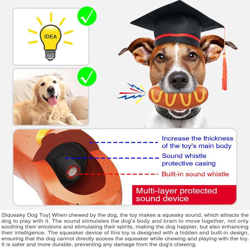 Squeaky Sausage Dog Toy – Tough Chew for Aggressive Chewers