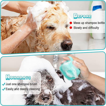 Pet Grooming Kit for Dogs & Cats – Self-Cleaning Slicker Brush, Nail Clippers & Bath Brush (7-Piece Set)