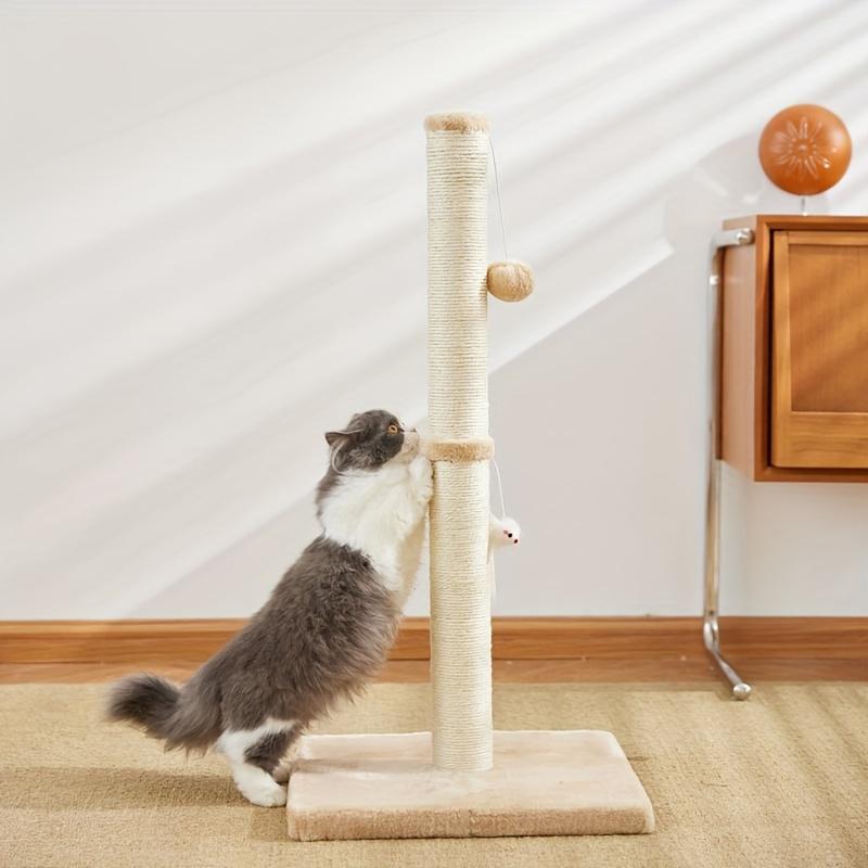 Sisal Cat Scratching Post with Hanging Ball Toy