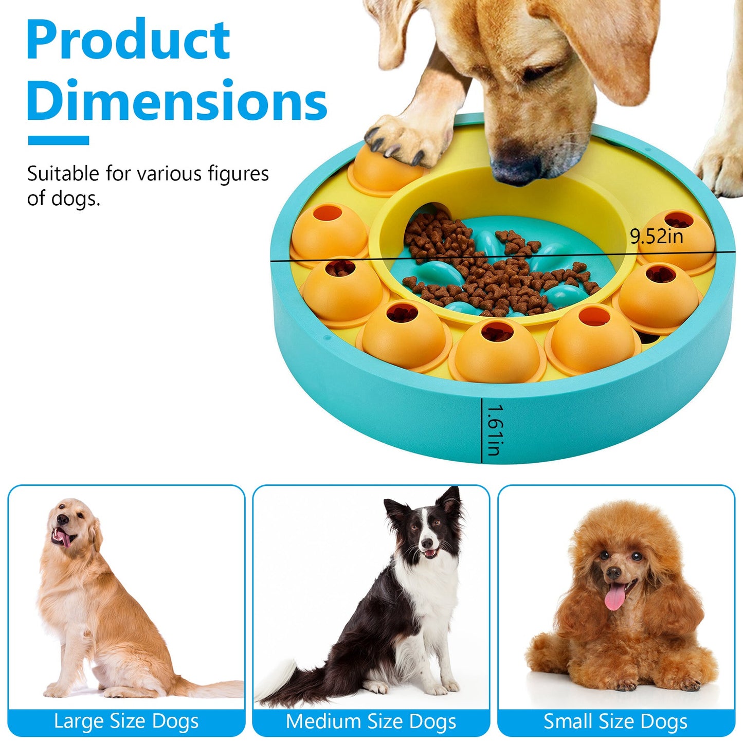 Slow Feeder Dog Puzzle Bowl – Interactive Dog Food Puzzle Toy for Mental Enrichment
